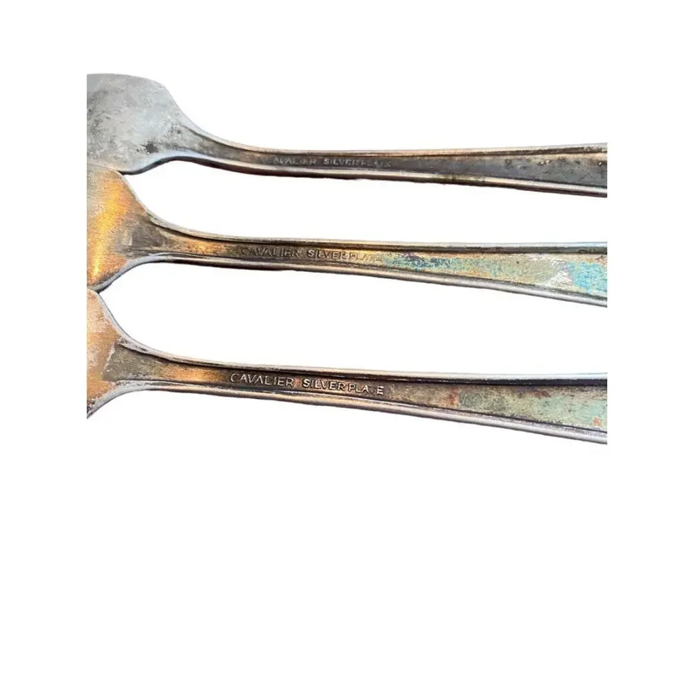 Antique 1937 Gorham Cavalier Silverplate Silverware Forks flatware Art Nouveau -